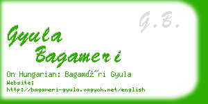 gyula bagameri business card